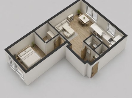 Pronájem bytu, 2+kk, 51 m²