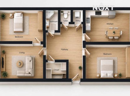 Pronájem bytu, 3+1, 98 m²