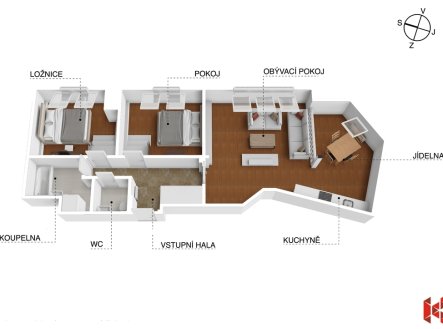 Prodej bytu, 3+kk, 77 m²