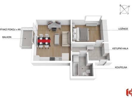 Prodej bytu, 2+kk, 54 m²