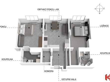Prodej bytu, 3+kk, 74 m²