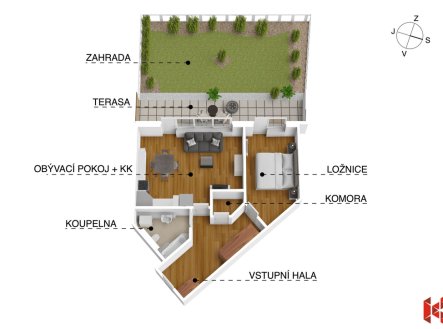 Prodej bytu, 2+kk, 57 m²