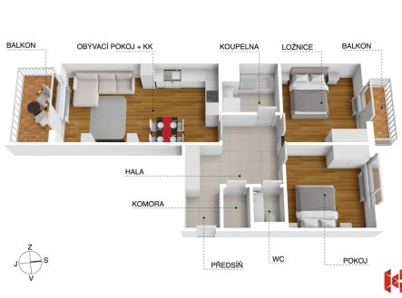 Prodej bytu, 3+kk, 79 m²