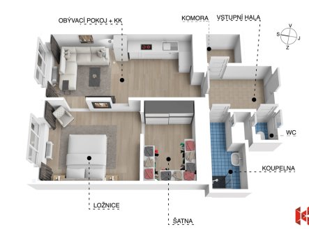 Prodej bytu, 2+kk, 60 m²