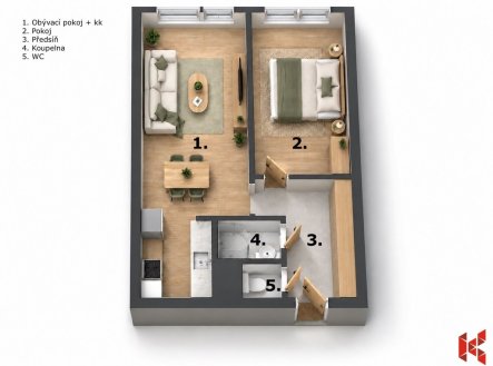Prodej bytu, 2+kk, 50 m²