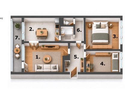 Prodej bytu, 3+1, 62 m²