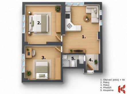 Prodej bytu, 3+kk, 68 m²