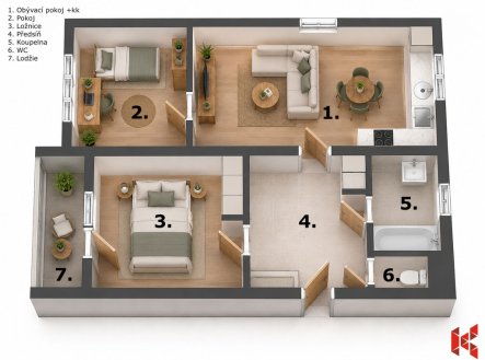 Prodej bytu, 3+kk, 64 m²