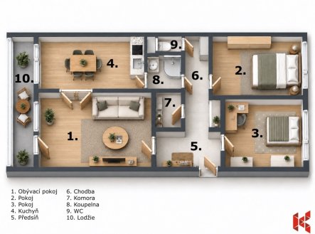 Prodej bytu, 3+1, 75 m²