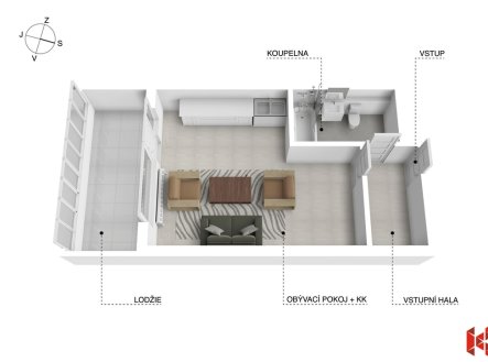 Prodej bytu, 1+kk, 42 m²