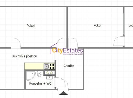 Prodej bytu, 2+1, 58 m²