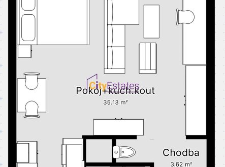 Pronájem bytu, 1+kk, 45 m²
