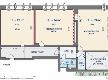 Pronájem kanceláře, 90 m²