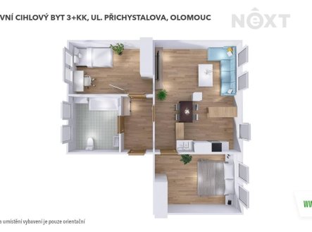 Pronájem bytu, 3+kk, 67 m²