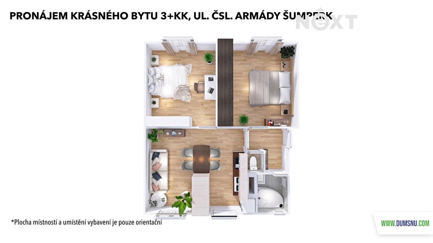 Pronájem byt 3+kk, 63㎡