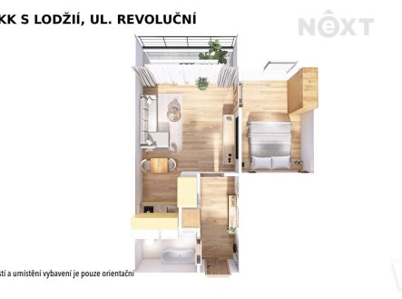 Pronájem bytu, 2+kk, 37 m²