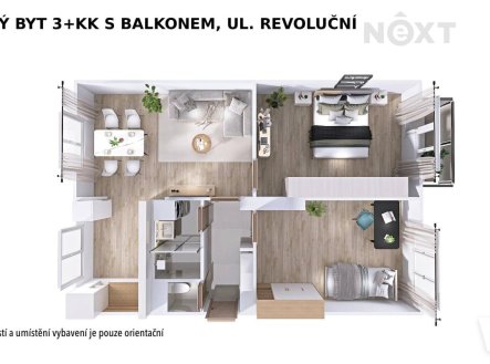 Pronájem bytu, 3+1, 74 m²