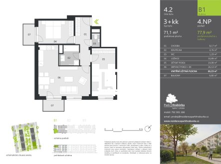 Pronájem bytu, 3+kk, 71 m²