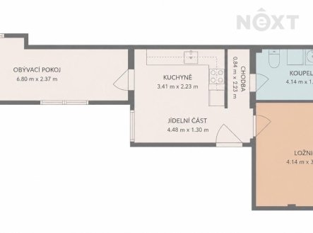Pronájem bytu, 2+1, 55 m²