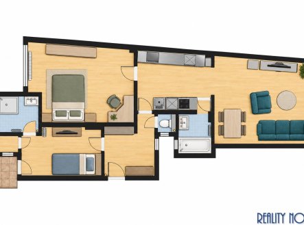 Pronájem bytu, 3+kk, 86 m²