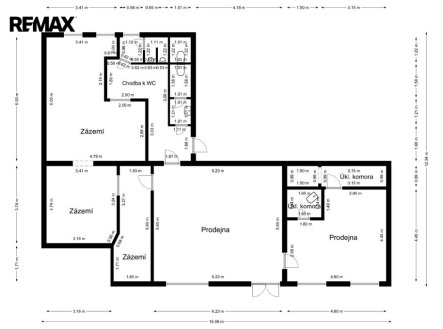 Pronájem obchodní prostory, 121 m²