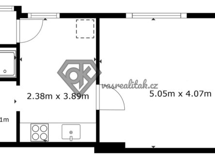 Pronájem bytu, 1+1, 39 m²