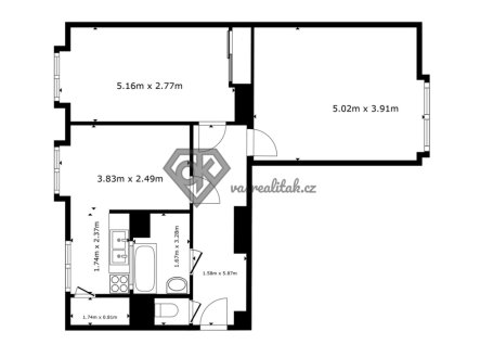 Prodej bytu, 3+kk, 77 m²