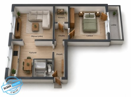 Prodej bytu, 2+1, 58 m²