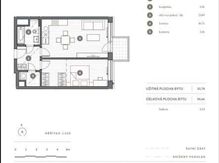 Prodej bytu, 2+kk, 57 m²