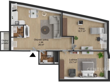 Prodej bytu, 3+kk, 76 m²