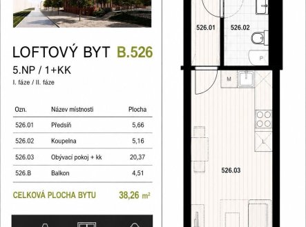 Pronájem bytu, 1+kk, 38 m²