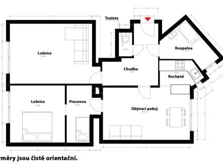 Prodej bytu, 3+1, 90 m²