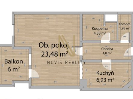 Pronájem bytu, 1+kk, 49 m²