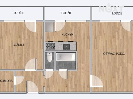Prodej bytu, 2+1, 62 m²