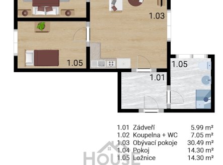 Prodej bytu, 3+kk, 79 m²