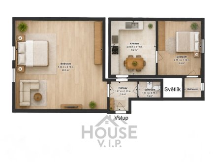 Prodej bytu, 1+1, 59 m²