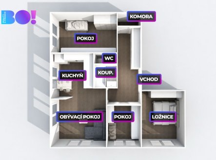 Prodej bytu, 4+kk, 82 m²