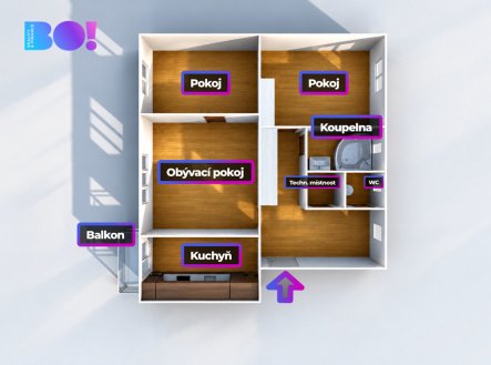 Prodej bytu, 3+1, 71 m²