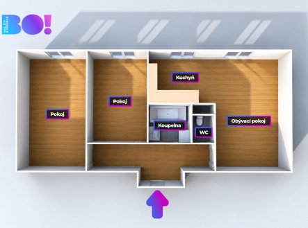 Prodej bytu, 2+1, 54 m²