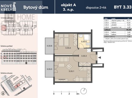 Prodej bytu, 2+kk, 45 m²