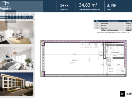 Prodej bytu, 1+kk, 35 m²