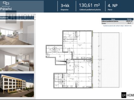 Prodej bytu, 3+kk, 130 m²