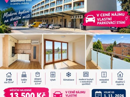 Pronájem bytu, 2+kk, 53 m²