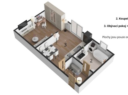 Prodej bytu, 1+kk, 46 m²