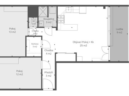 Prodej bytu, 3+kk, 74 m²