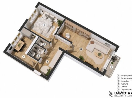 Prodej bytu, 2+1, 55 m²