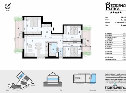 Prodej bytu, 4+kk, 91 m²
