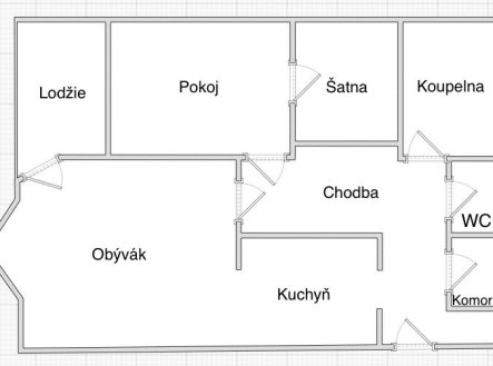 Pronájem bytu, 2+kk, 60 m²