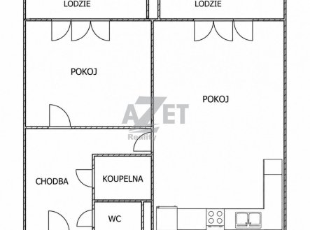 Prodej bytu, 2+kk, 48 m²