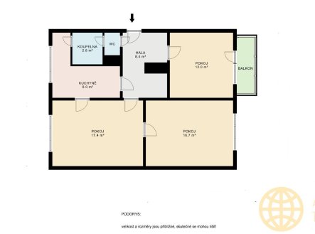 Prodej bytu, 3+1, 65 m²